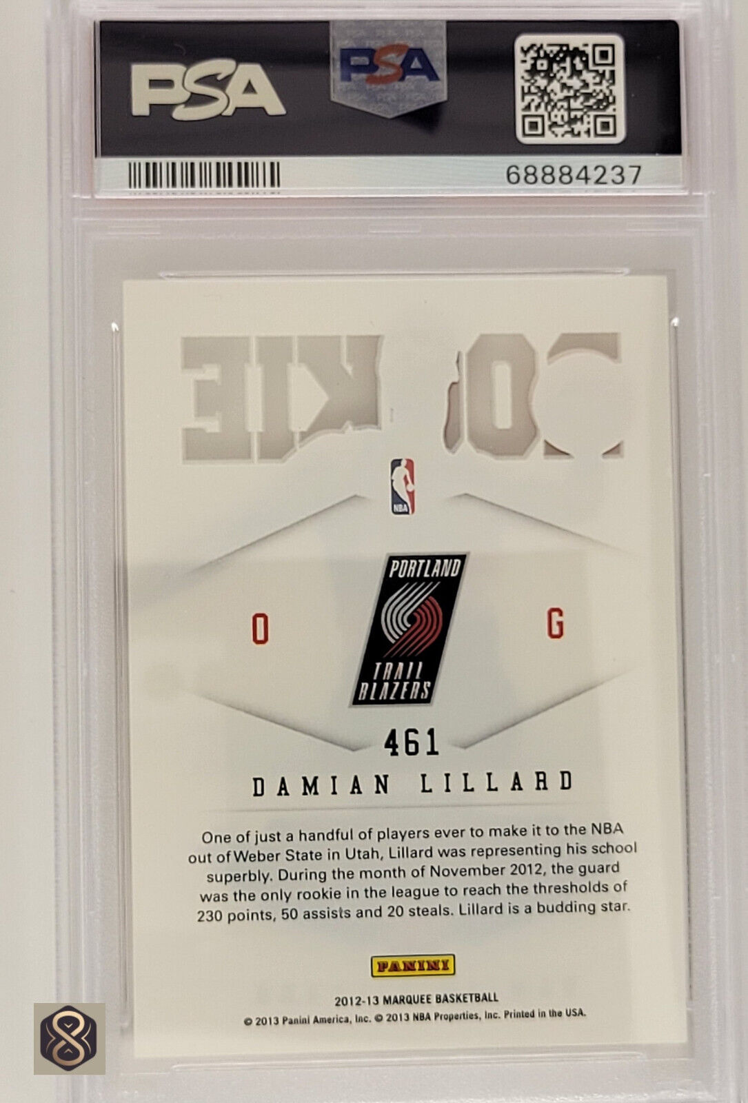 2012-13PaniniMarquee-461DamianLillardRCPSANM8RookieBlazer_2