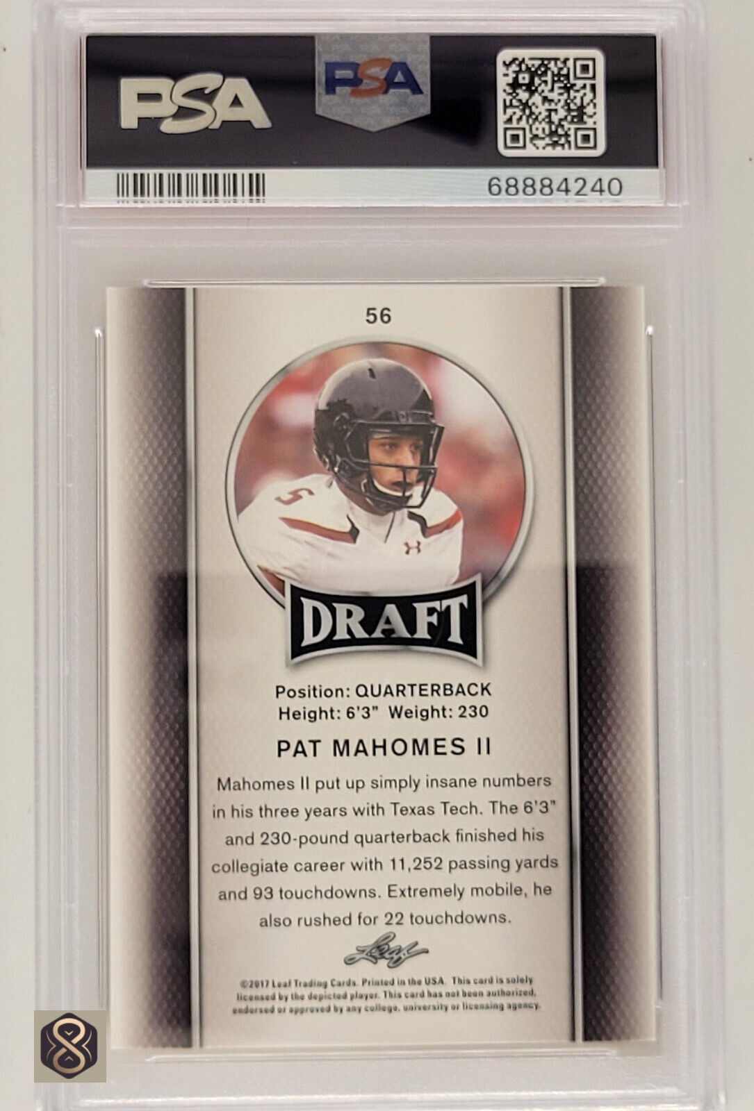 2017LeafDraftPatrickMahomesII56MINTPSA9RookieGoldCHIEFSMVPPATRC_2