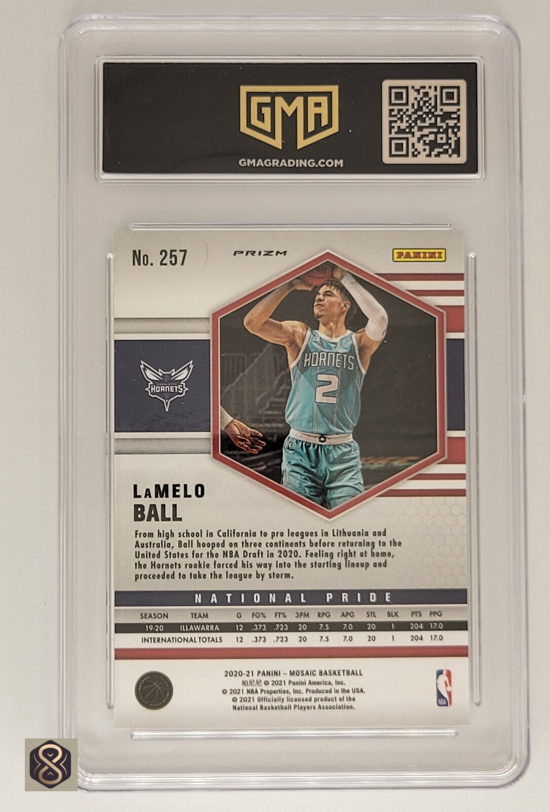 2020MosiacLameloBall257ReactiveBlueRookieRCNationalPrideGEM10MInt_2