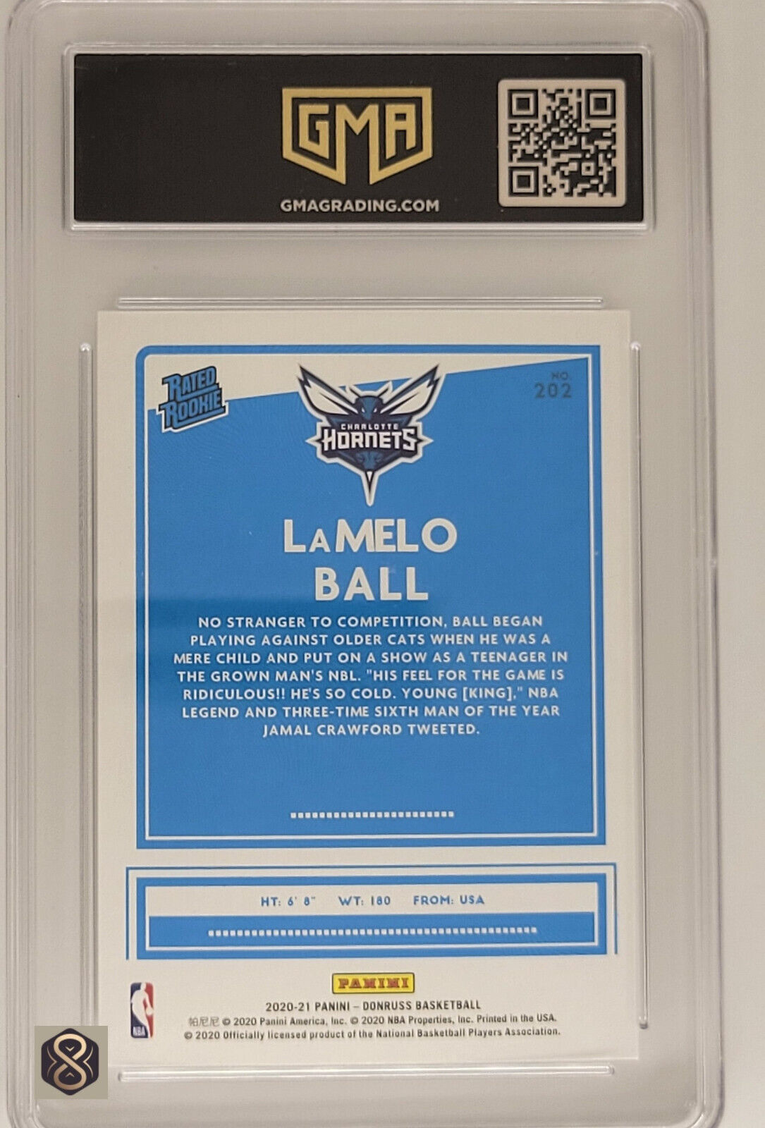 2020PaniniDonrussLameloBallRCGMA10GemMint202RatedRookieHornets830_2