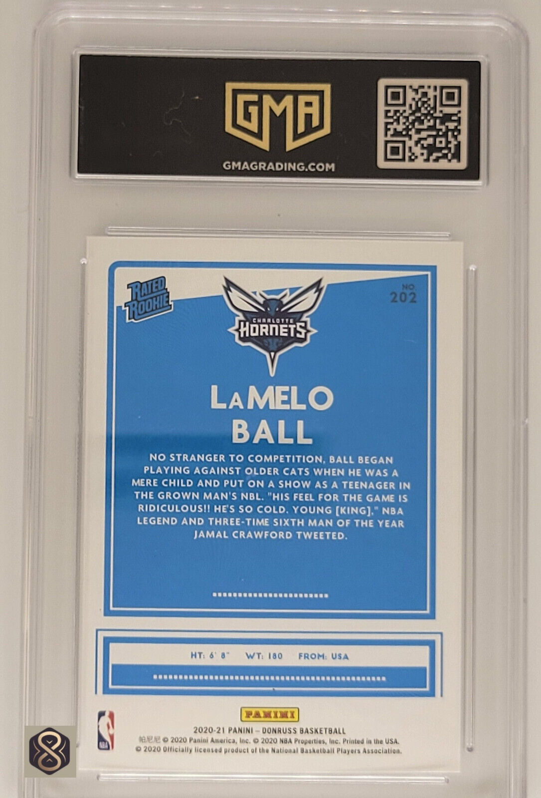 2020PaniniDonrussLameloBallRCGMA9Mint202RatedRookieHornets_2