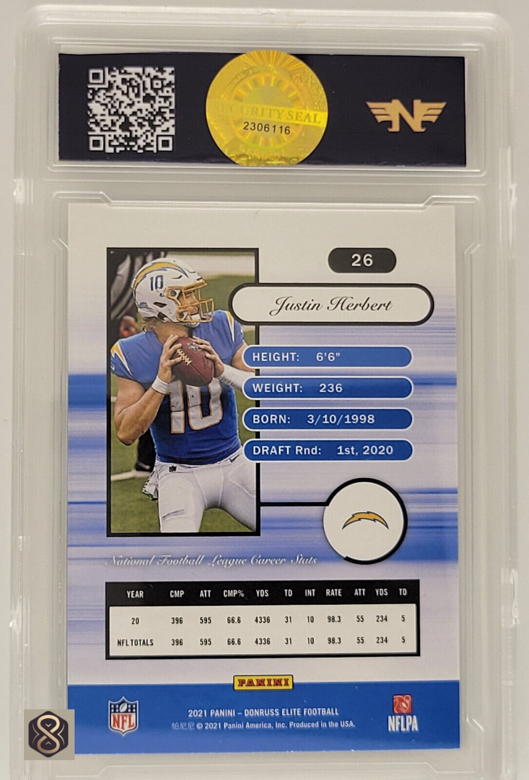 2021PaniniDonrussElite2001EliteJustinHerbert26_2